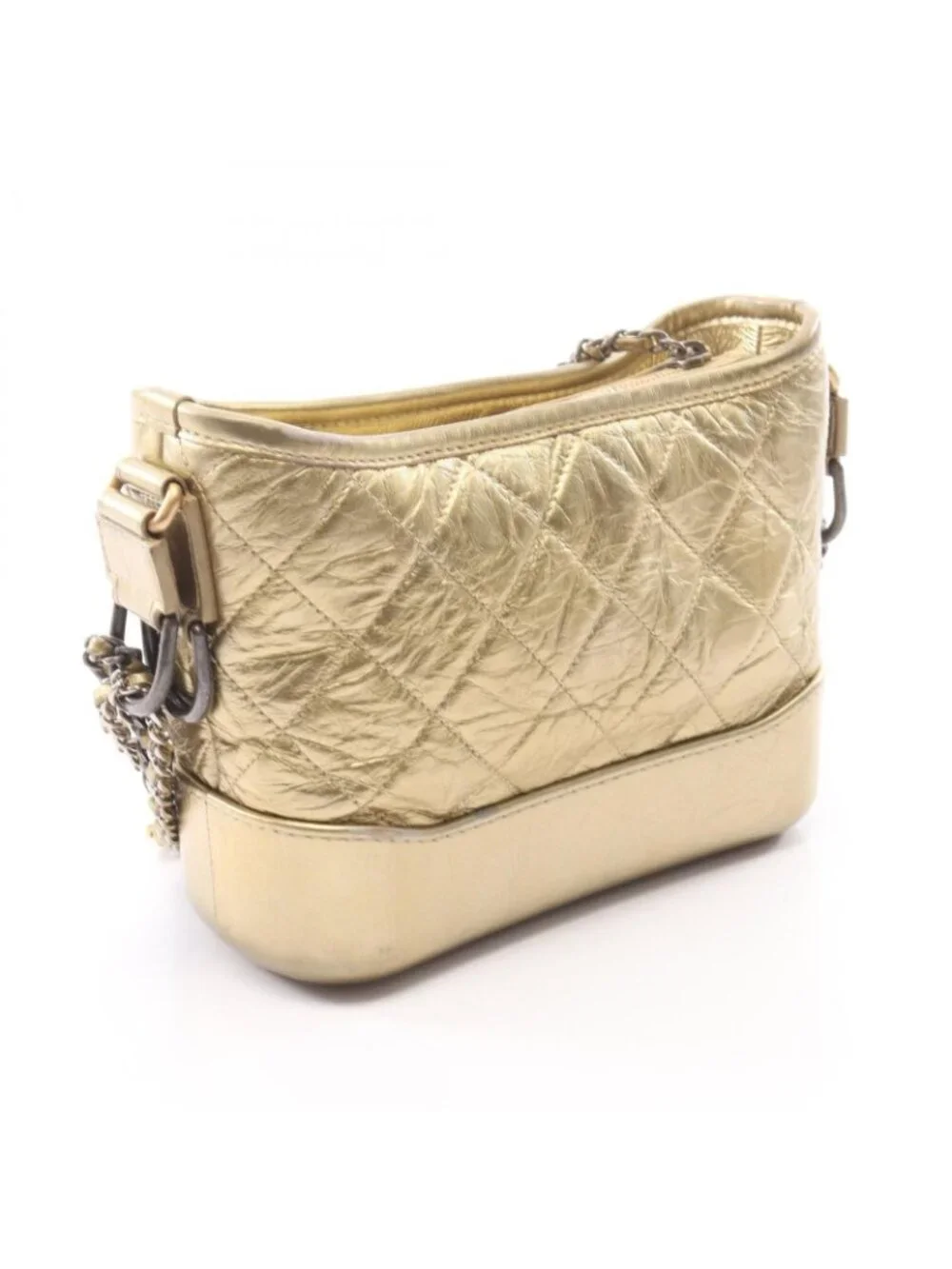 Chanel Shoulder Bag Gabrielle de Small Hobo Gold Leather Chain